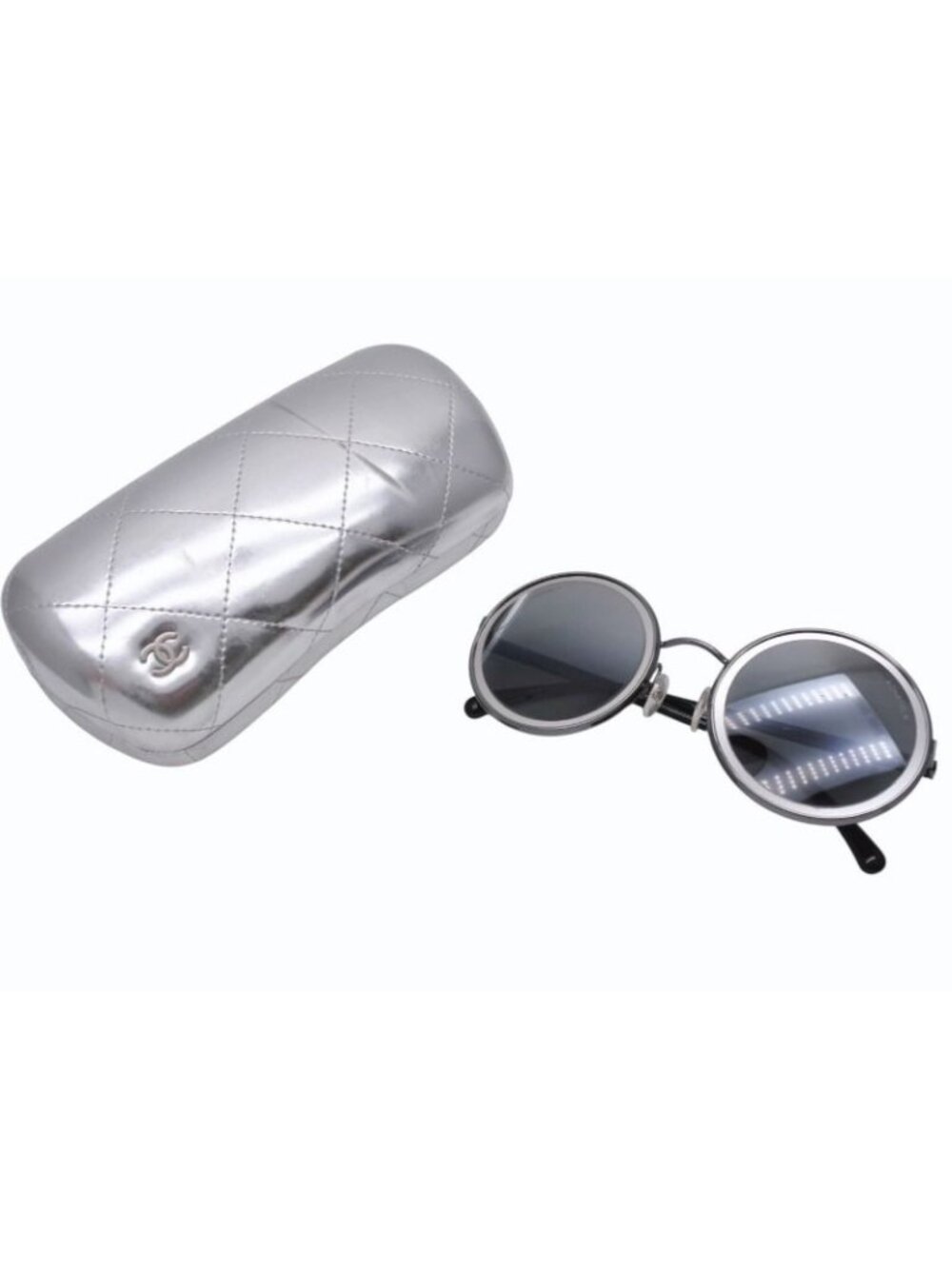 Chanel Sunglasses Resin Acetate Metal Black Mirror Eyewear